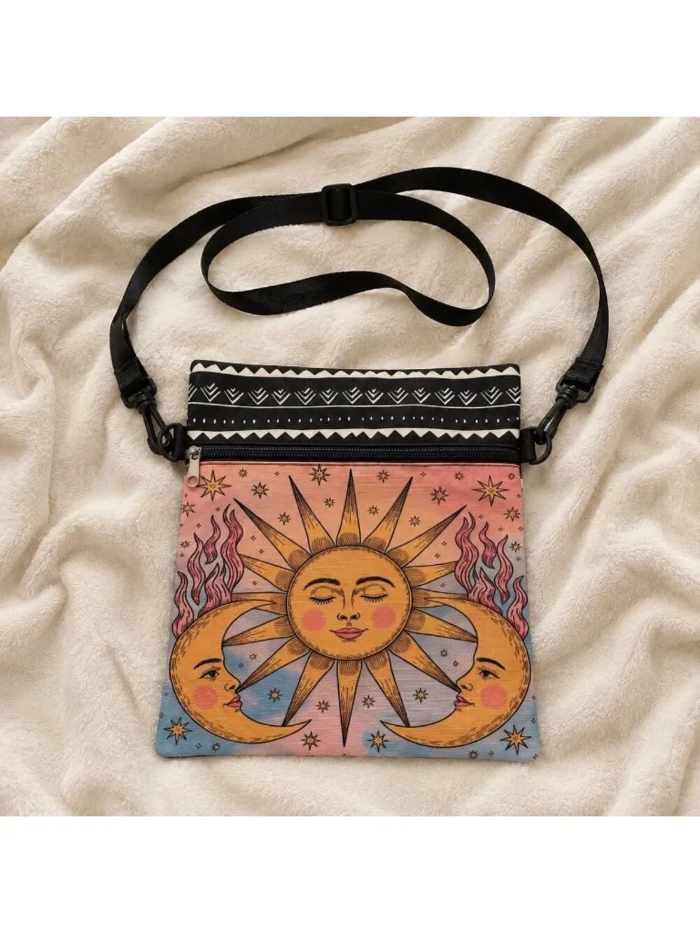 Celestial Sun and Moon Crossbody Bag